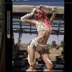 *NWT* Rude Awakening Lace-Up Shorts in White sz L